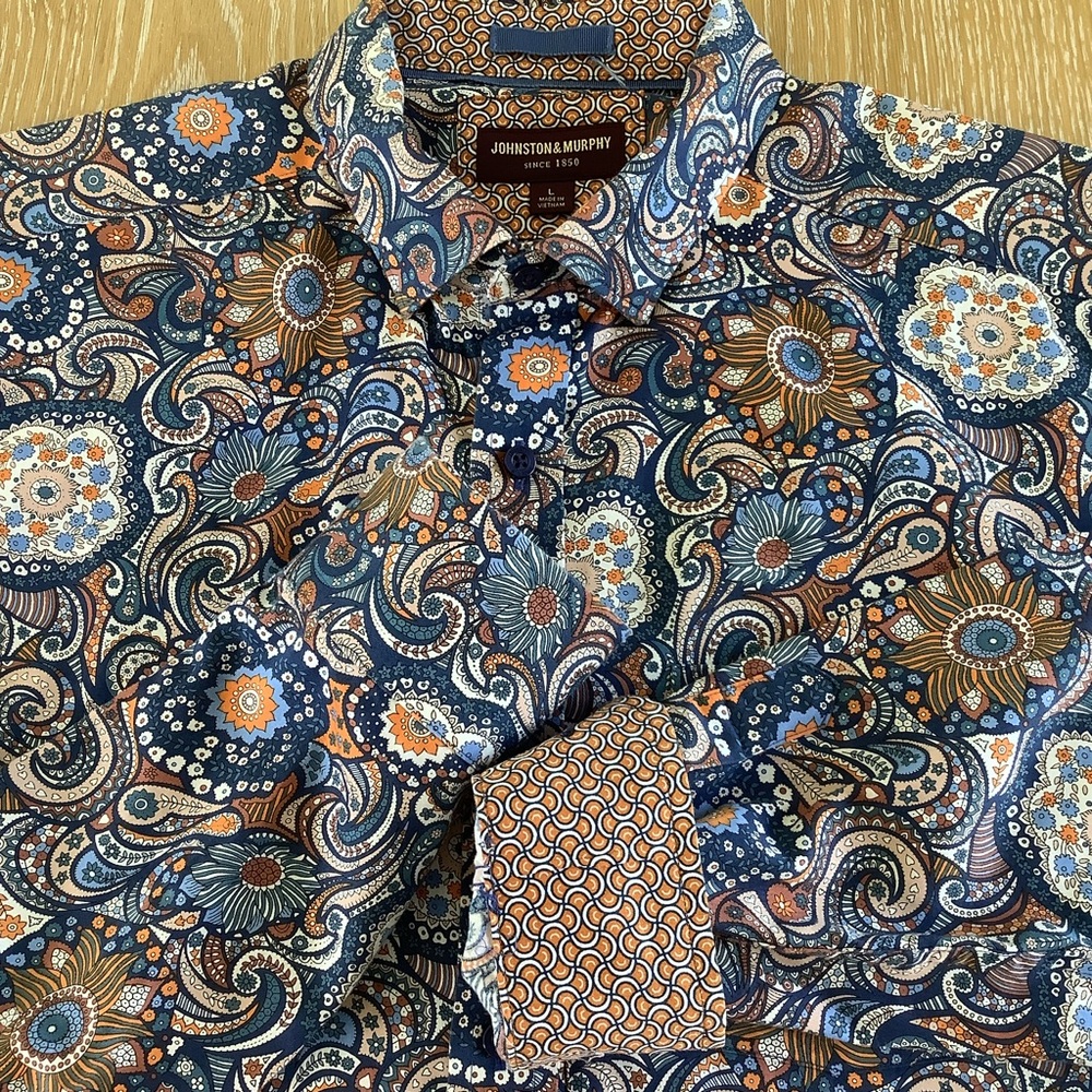 Johnston & Murphy Long Sleeve Button Down Mens Large